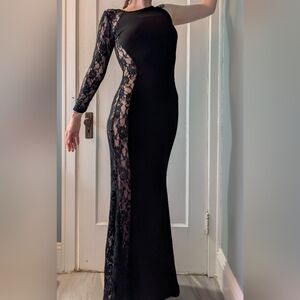 Elegant Black Lace Evening Dress